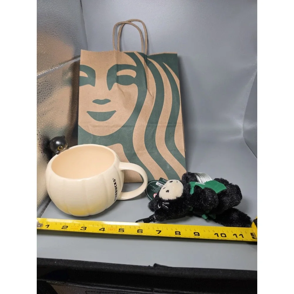 Starbucks 2026 Bearista Black Cat Plush Keychain Pumpkin Mug 12oz Halloween Set